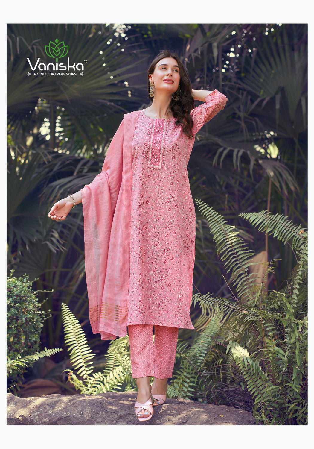 Sunrise Vol 1 By Vaniska Straight Cut Printed Kurti With Bottom Dupatta Wholesalers In Delhi